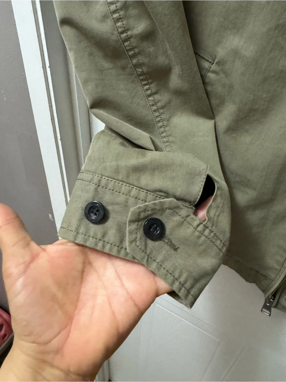 Gant Men's Olive Green Lightweight Zip Jacket